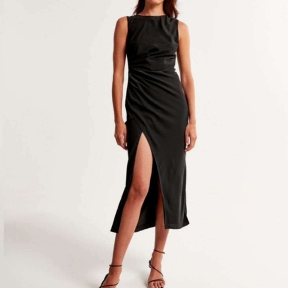Abercrombie & Fitch Black Midi Dress
